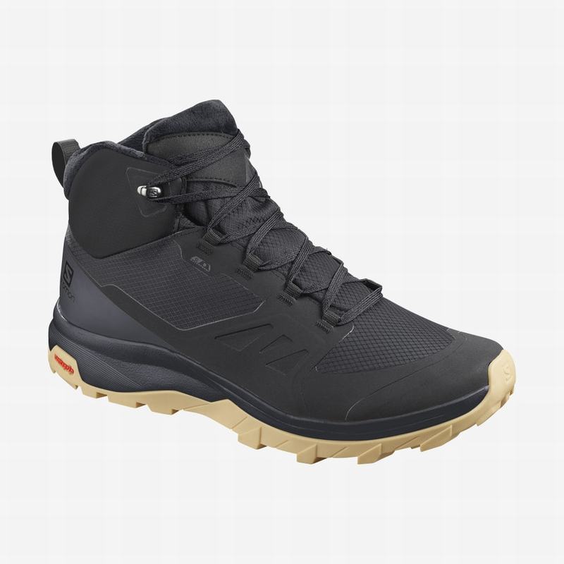 Salomon OUTSNAP CLIMASALOMON™ WATERPROOF - Mens Winter Boots - Black - NZ (15934-CRZK)
